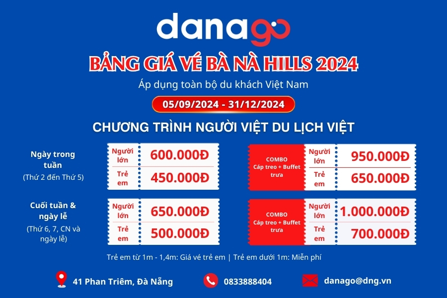 Bảng giá vé Bà Nà Hill mới nhất