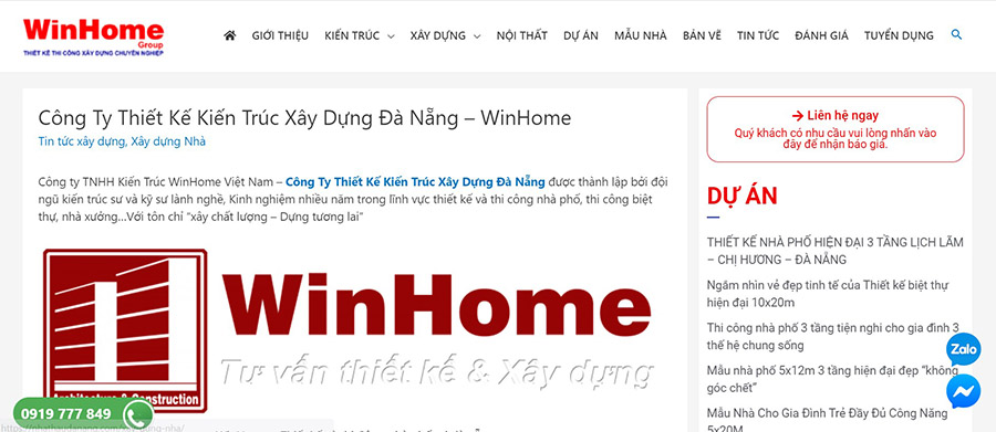 Công TY TNHH Thiết Kế Và Xây Dựng Winhome